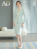 AD白色职业西装套装裙女无领西服外套通勤职业侓师公务员面试正装 商品缩略图5
