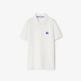 BURBERRY 巴宝莉 男士马术骑士刺绣徽标棉质短袖Polo衫 白色 8084934 B7347