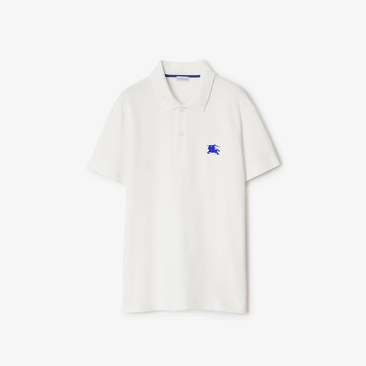 BURBERRY 巴宝莉 男士马术骑士刺绣徽标棉质短袖Polo衫 白色 8084934 B7347 商品图0