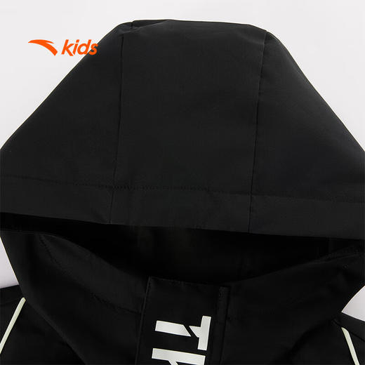 安踏儿童男大童丝光绒保暖运动外套冬季连帽防寒加厚上衣352441605N 商品图2