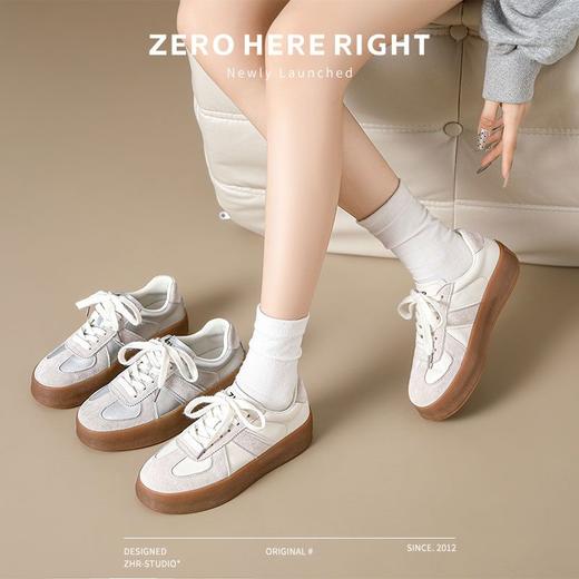 ZHR则则厚底轻便德训鞋2024春秋款ins百搭休闲鞋圆头软底耐磨女鞋 商品图7