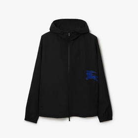 【二】BURBERRY 巴宝莉 男士马术骑士徽标贴花尼龙连帽外套 黑色 8086714 A1189