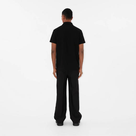 BURBERRY 巴宝莉 男士马术骑士刺绣徽标棉质短袖Polo衫 黑色 8084937 A1189 商品图3