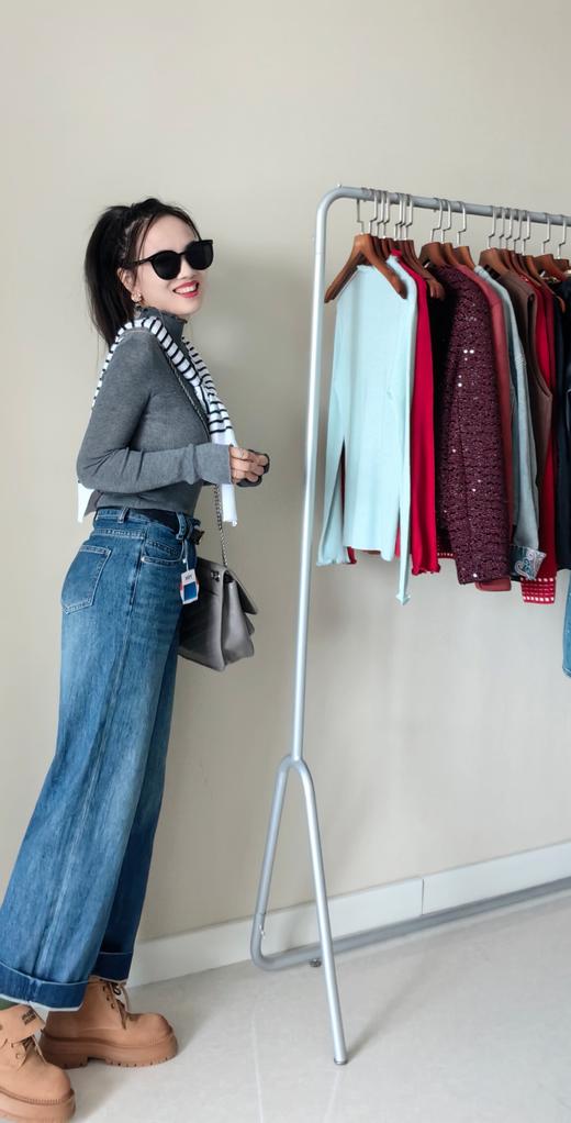 秋冬新品土耳其盐洗长绒棉洒脱酷甜直筒裤可挽边 商品图12