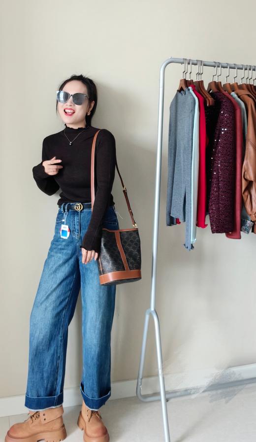 秋冬新品土耳其盐洗长绒棉洒脱酷甜直筒裤可挽边 商品图4