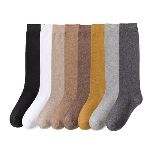 袜子女士小腿袜 秋冬季百搭时尚 压力显瘦腿中筒棉袜 微压黑色日系jk长筒及膝袜 商品图4