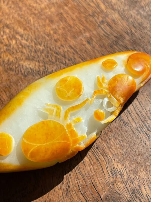 白玉留皮巧雕瓢虫纹把玩件，顺丰包邮 商品图6