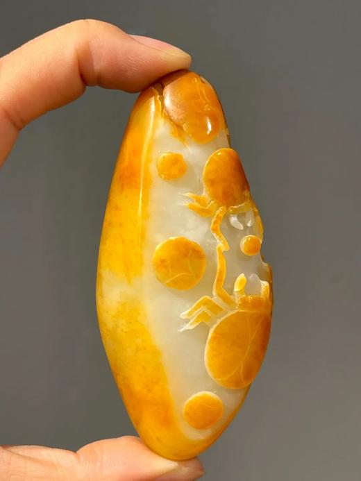 白玉留皮巧雕瓢虫纹把玩件，顺丰包邮 商品图2