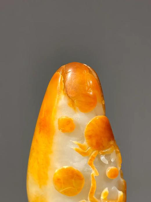 白玉留皮巧雕瓢虫纹把玩件，顺丰包邮 商品图4