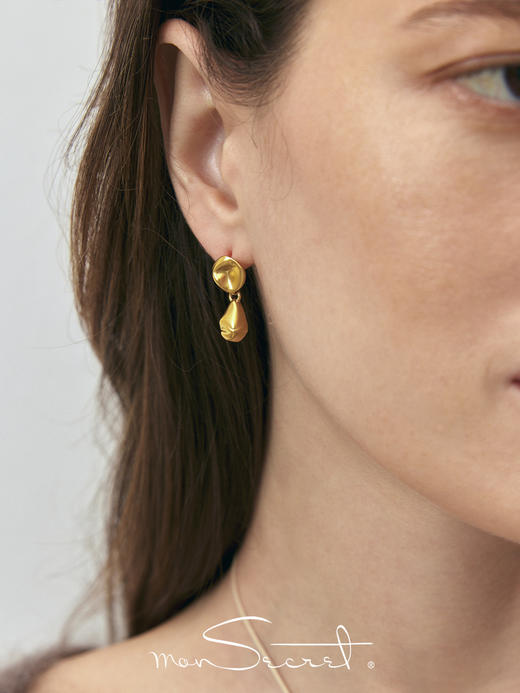 monSecret｜PURE0108 水滴印记耳钉【PURE】 [ 金 / 银 ] 商品图1