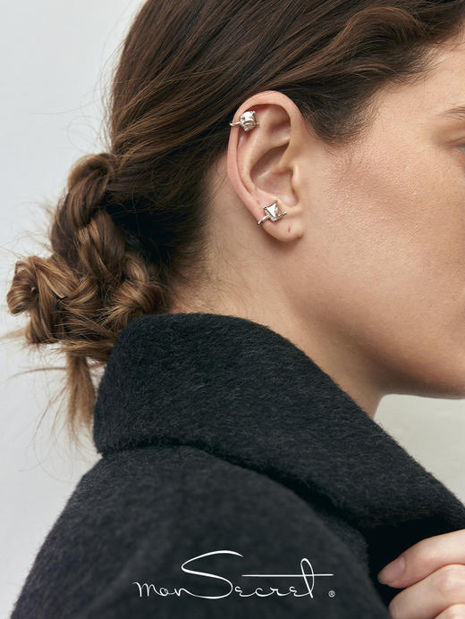 monSecret｜PURE0104 同频方圆耳夹【PURE】 [ 金 / 银 ] 商品图2