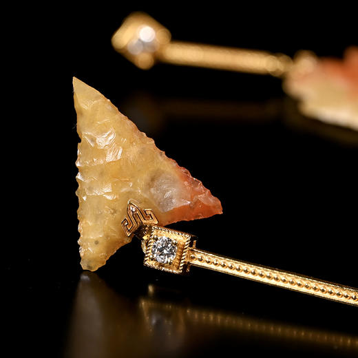 新石器时代玉髓箭簇不对称耳环 商品图4