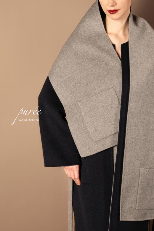 #0727S 「REVERSIBLE POCKET SCARF」 85% WOOL 15% CASHMERE  双面口袋围巾 商品图2