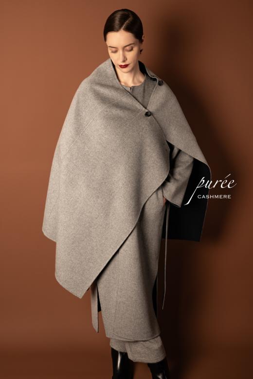#0717 「REVERSIBLE LONG SKIRT/PONCHO」 85% WOOL 15% CASHMERE   两面穿双色半身裙*可做披肩 商品图4