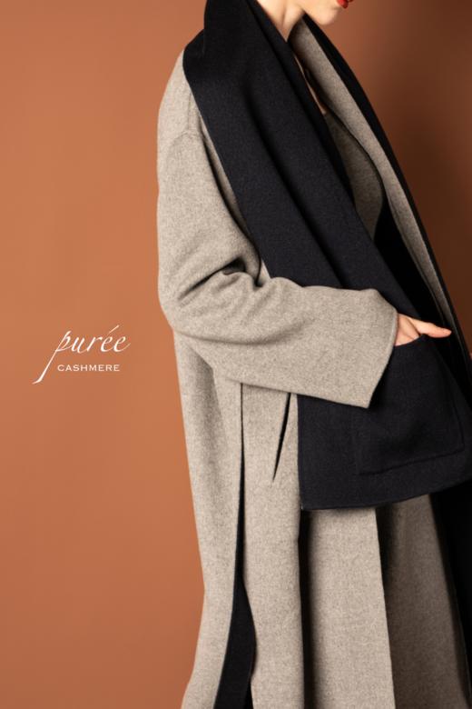 #0727「REVERSIBLE COLLARLESS COAT」 85% WOOL 15% CASHMERE 两面穿双色无领大衣 商品图1