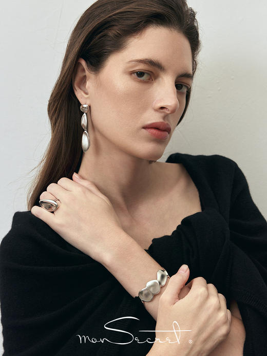 monSecret｜PURE0105 印记长款耳环【PURE】 [ 金 / 银 ] 商品图1