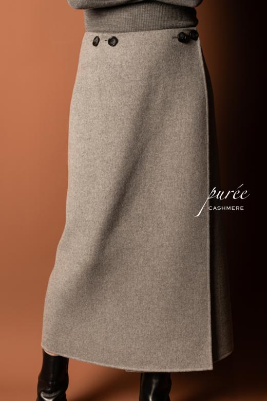 #0717 「REVERSIBLE LONG SKIRT/PONCHO」 85% WOOL 15% CASHMERE   两面穿双色半身裙*可做披肩 商品图3