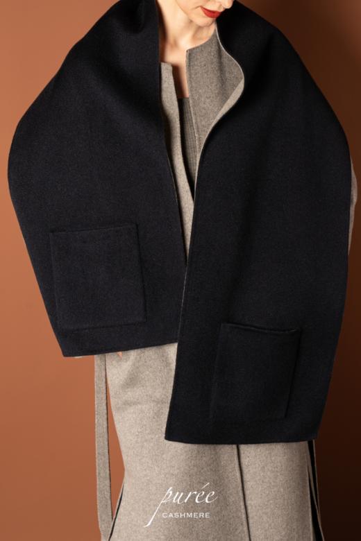 #0727S 「REVERSIBLE POCKET SCARF」 85% WOOL 15% CASHMERE  双面口袋围巾 商品图4