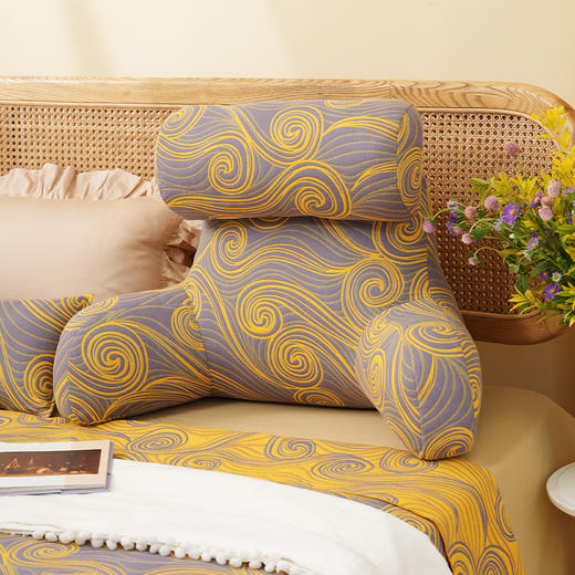 梵高星空系列护颈腰靠软包大靠背卧室榻榻米护腰沙发飘窗护颈枕可拆洗 商品图3