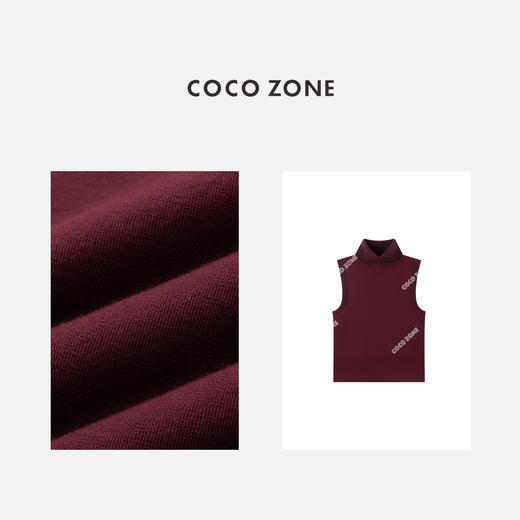 COCO ZONE 撞色拼接针织背心时尚立领无袖上衣CC1C2011 商品图2