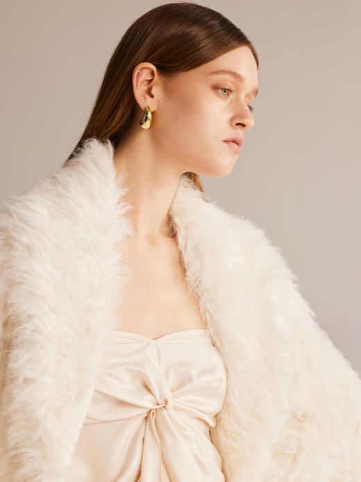 SIJIA｜弧形下摆皮草外套 [ 白 AW2449 ] 商品图6