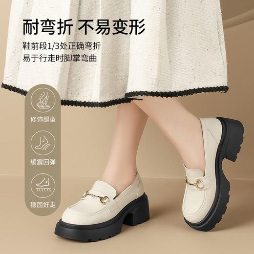 ZHR则则学院风厚底乐福鞋2024新款气质百搭一脚蹬单鞋小皮鞋女鞋 商品图3