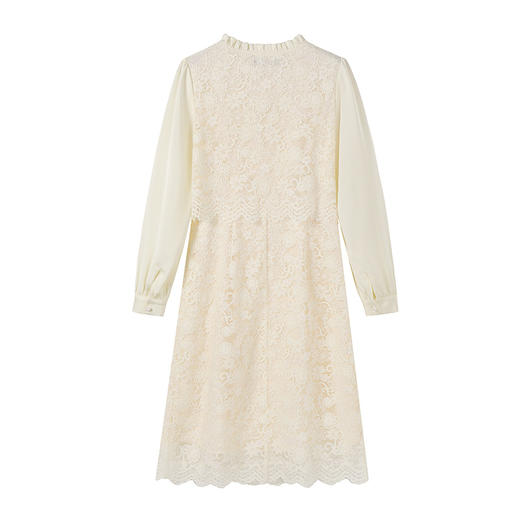 奢姿大码女装2024秋季气质蕾丝拼接裙子胖妹妹盘扣设计时尚连衣裙9943860347 商品图1