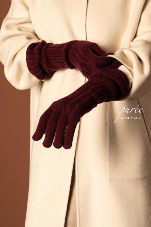 #1955 「SCREEN-TOUCHABLE FOLDABLE GLOVES」 98% CASHMERE 2% THUNDERON（导电纱） 可触屏可折叠羊绒手套 商品图3