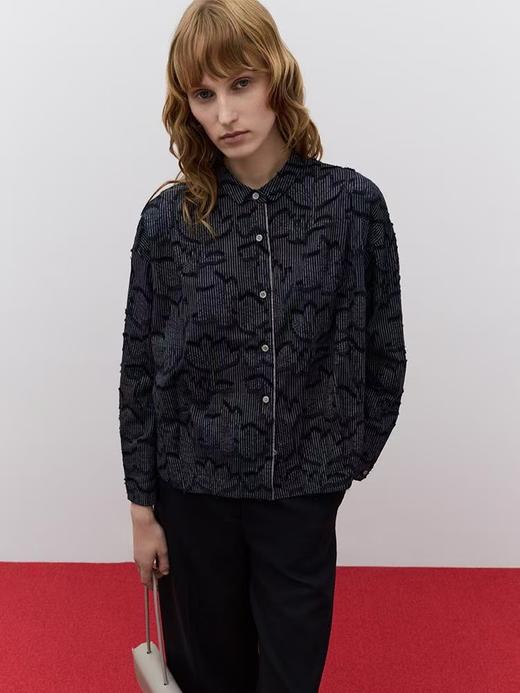 KLOVA   柯罗芭 小茧型烧花棉衬衫 商品图0