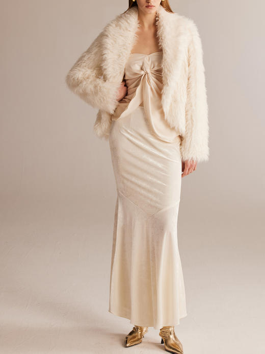 SIJIA｜弧形下摆皮草外套 [ 白 AW2449 ] 商品图5