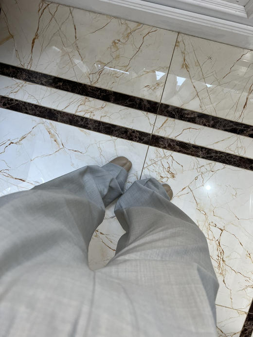 97-6 24新 LEW摩卡灰 松紧字母织带 超细羊毛精纺 阔腿长裤 170以上穿 商品图12