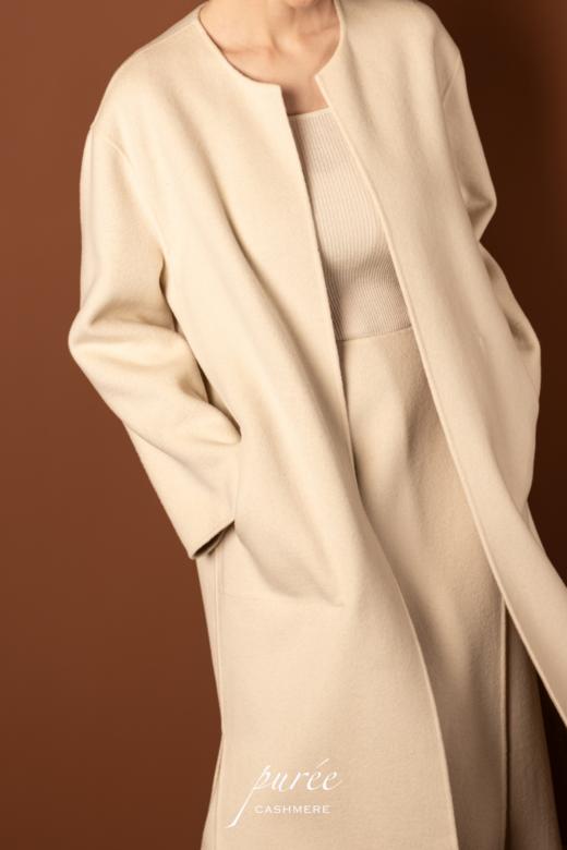 #0727「REVERSIBLE COLLARLESS COAT」 85% WOOL 15% CASHMERE 两面穿双色无领大衣 商品图3