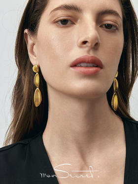monSecret｜PURE0105 印记长款耳环【PURE】 [ 金 / 银 ]