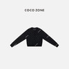 COCO ZONE 复古圆领波点单排扣针织开衫休闲上衣CC1C2142 商品缩略图0