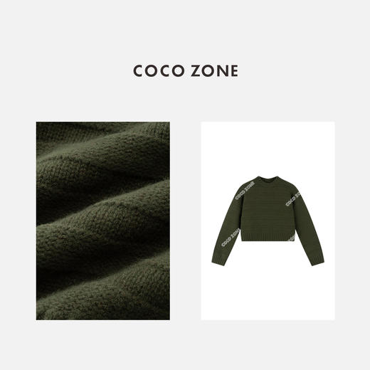 COCO ZONE 100绵羊毛简约休闲圆领针织衫CC1C2018 商品图2