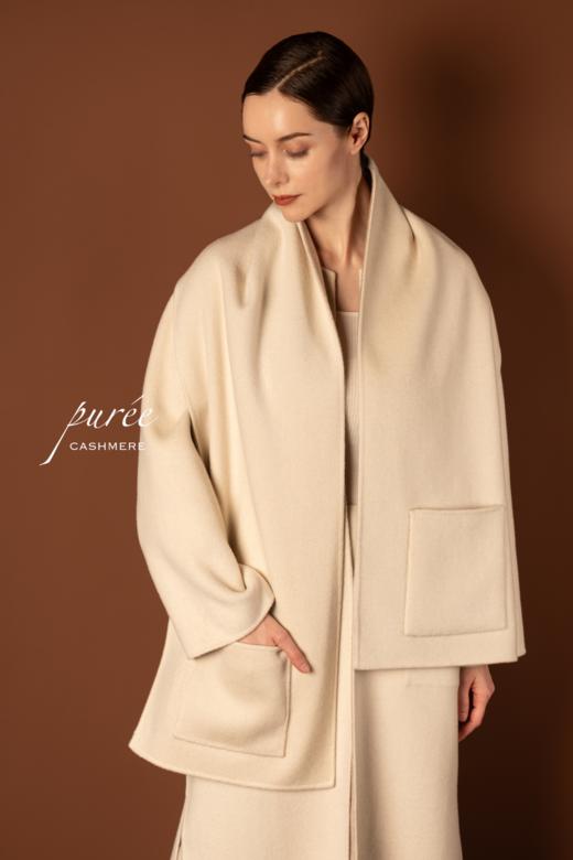 #0727S 「REVERSIBLE POCKET SCARF」 85% WOOL 15% CASHMERE  双面口袋围巾 商品图6