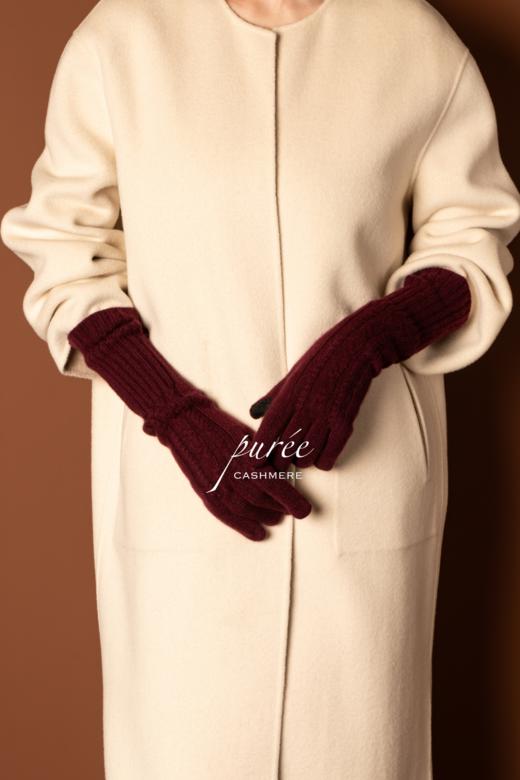#1955 「SCREEN-TOUCHABLE FOLDABLE GLOVES」 98% CASHMERE 2% THUNDERON（导电纱） 可触屏可折叠羊绒手套 商品图1