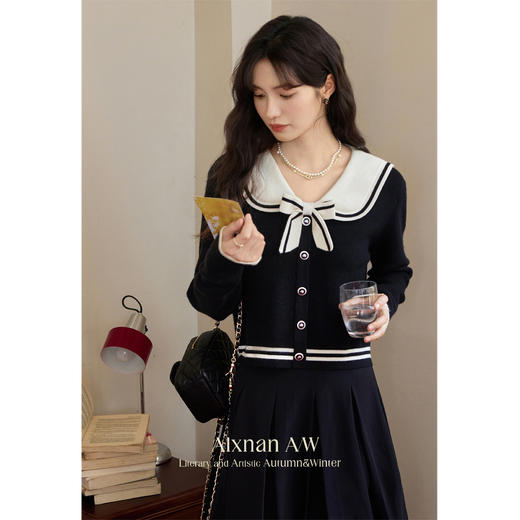 鹿向南「漫高艺术生」学院风针织衫女 商品图3