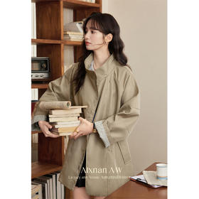 鹿向南「秋日美拉德」短款风衣外套女2025秋冬装新款高级感卡其色