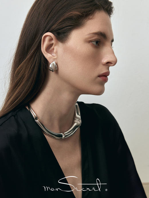 monSecret｜PURE0107 交叠耳钉【PURE】 [ 金 / 银 ] 商品图1