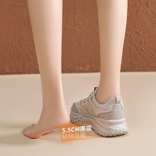 ZHR则则厚底老爹鞋女2024秋季新款百搭耐磨运动休闲鞋免系增高鞋 商品图1