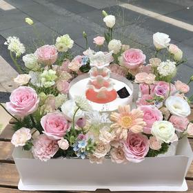 【多比尼鲜花许愿池蛋糕】