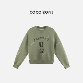 COCO ZONE 100棉复古圆领字母百搭卫衣 CC2C1964