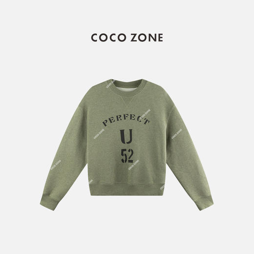 COCO ZONE 100棉复古圆领字母百搭卫衣 CC2C1964 商品图0