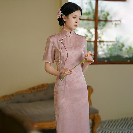 温婉复古民国风素雅旗袍，年轻款少女改良连衣裙BJS8143 商品图2