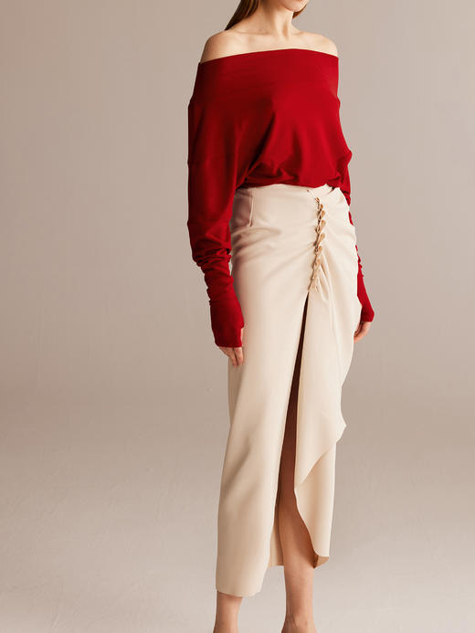 SIJIA｜褶皱立体裁剪半裙 [ 黑AW2430 / 白AW2431 ] 商品图5