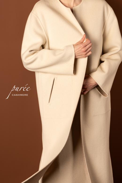 #0727「REVERSIBLE COLLARLESS COAT」 85% WOOL 15% CASHMERE 两面穿双色无领大衣 商品图1