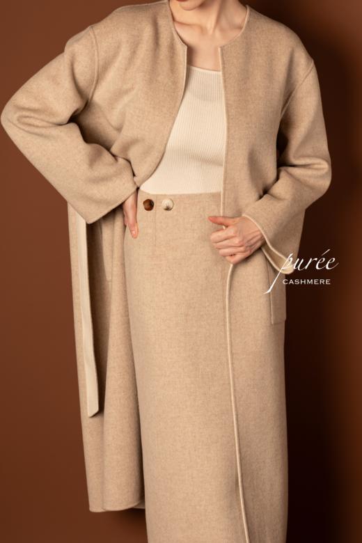 #0727「REVERSIBLE COLLARLESS COAT」 85% WOOL 15% CASHMERE 两面穿双色无领大衣 商品图7
