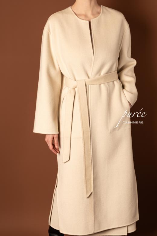 #0727「REVERSIBLE COLLARLESS COAT」 85% WOOL 15% CASHMERE 两面穿双色无领大衣 商品图9