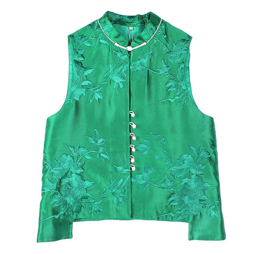 新中式复古立领坎肩显瘦唐装上衣，重工刺绣马甲背心AYK-QF-240227 商品图4